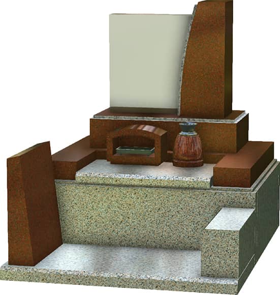 万成石+インド赤+ガラス